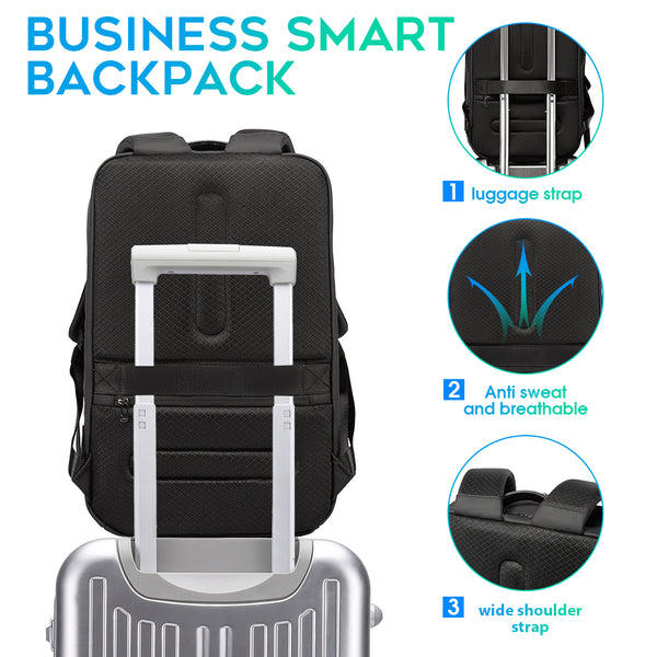 Backpack with luggage online strap