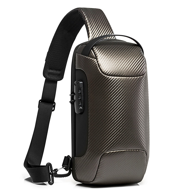 Luxury Designer Men USB Chest Bag Sling Bag Large Capacity Handbag